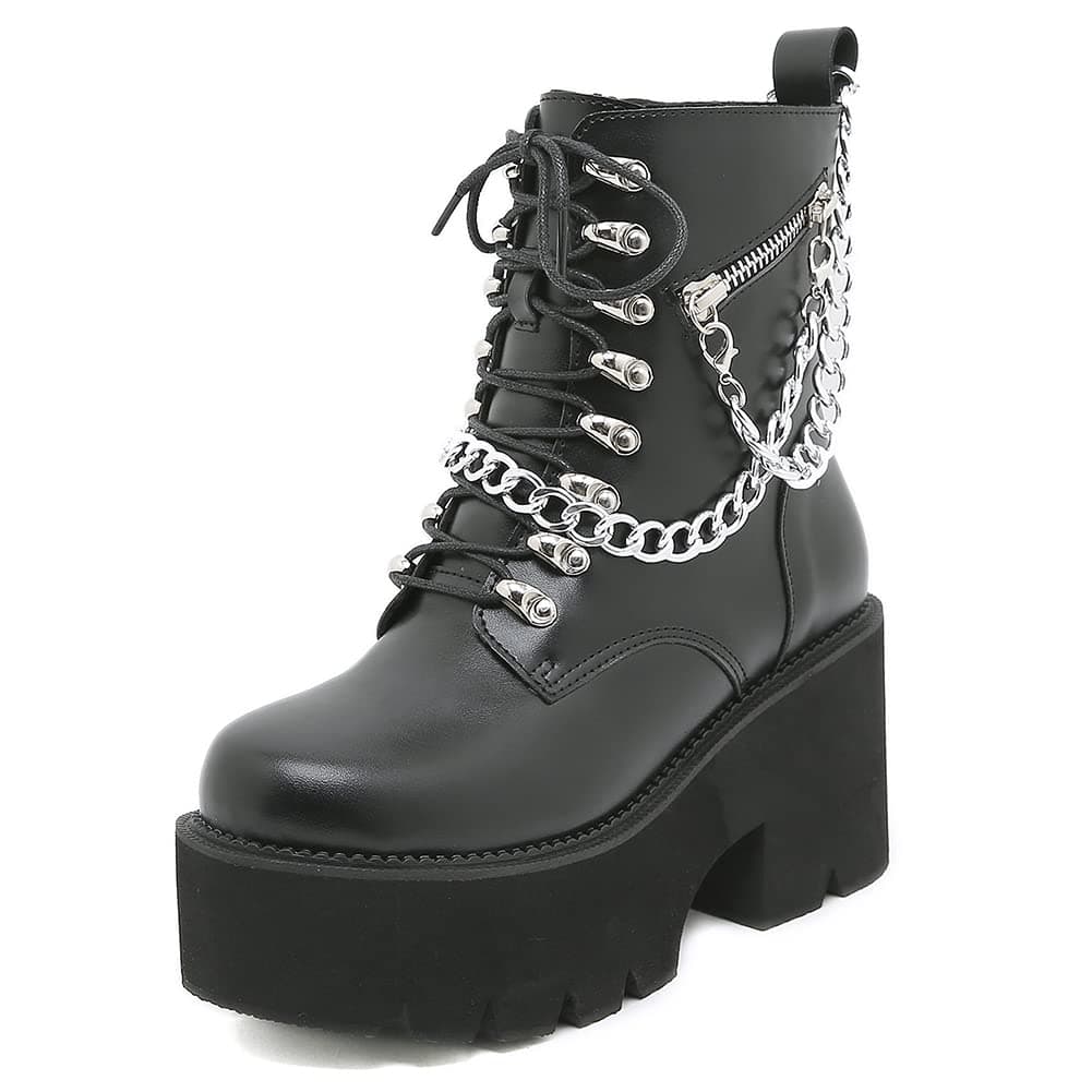 Studded Platform Combat Boots for Women