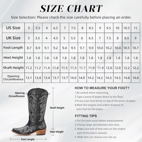 IUV Women's Pointy Toe Western Cowgirl Boots