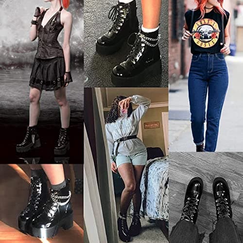 Studded Platform Combat Ankle Booties for Women in Mid Calf