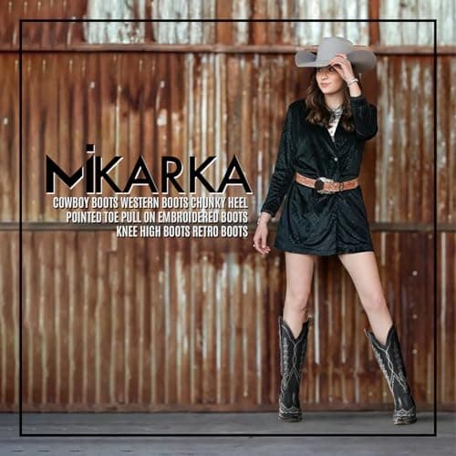 Cowgirl Boots for Women: Knee High Western Style with Embroidered Pointed Toe