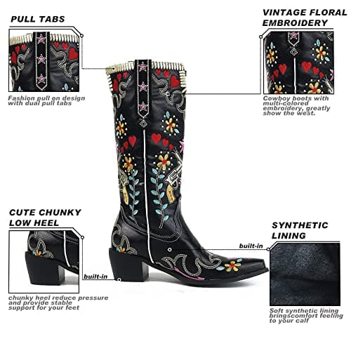 Mikarka Women's Embroidered Cowboy Boots