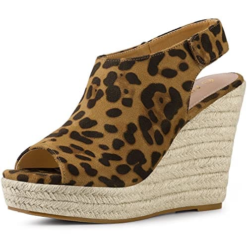 Allegra K Women's Espadrille Platform Heeled Wedge Sandals