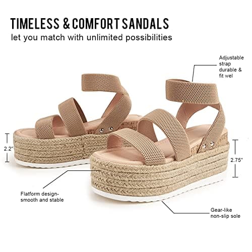 Women's Platform Espadrille Sandals for Casual Summer Wear