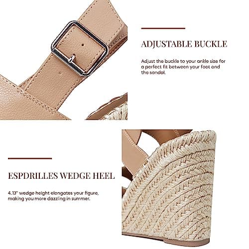 Women's Platform Wedge Sandals with Ankle Strap