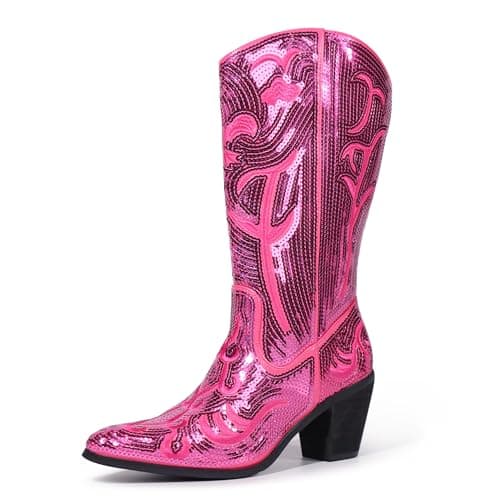 Hawkwell Women's Wide Calf Zipper Cowboy Boots