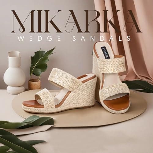 Mikarka Women's Open Toe Espadrilles Platform Slide Sandals