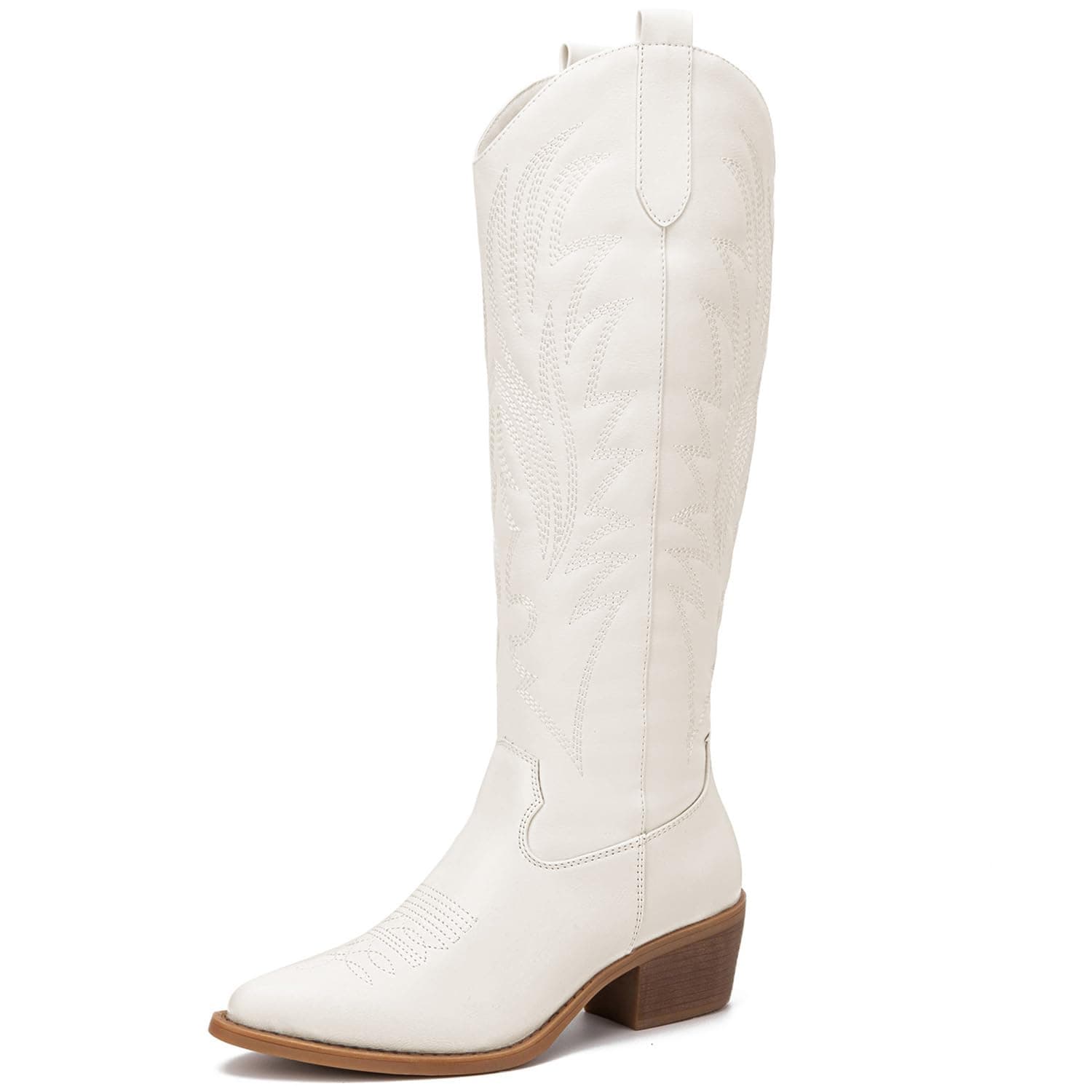 GLOBALWIN Women's Cowboy Cowgirl Embroidered Knee High Boots