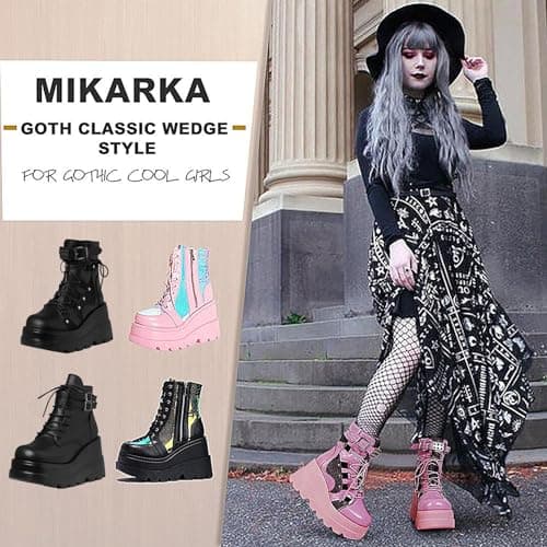 Refined and simplified title: Holographic Lace-Up Ankle Boots with Studded Buckle Detail for Women