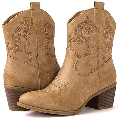 GLOBALWIN Women's Western Wear Cowboy Cowgirl Free Birds Disco Outfits Low Heel Boots
