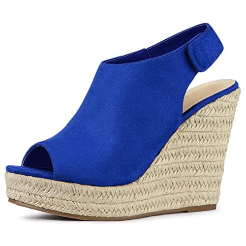 Allegra K Women's Espadrille Platform Heeled Wedge Sandals
