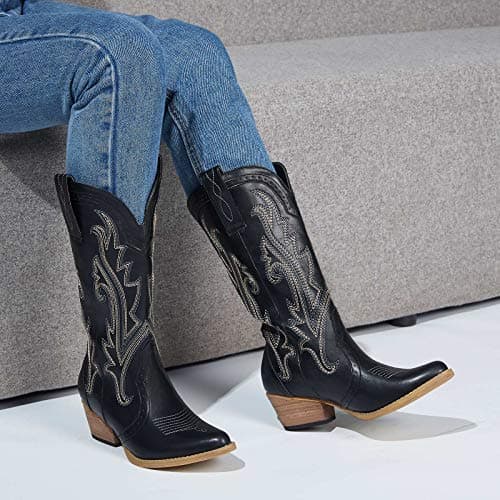 HISEA Rollda Cowboy Boots for Women