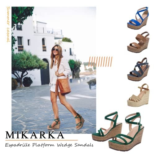 Mikarka Women's Espadrille Wedge Sandals