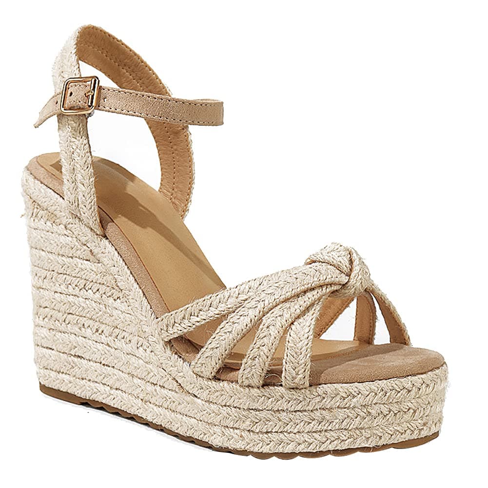 Mikarka Women's Platform Ankle Strap Open Toe Espadrille Wedge Sandals for Summer
