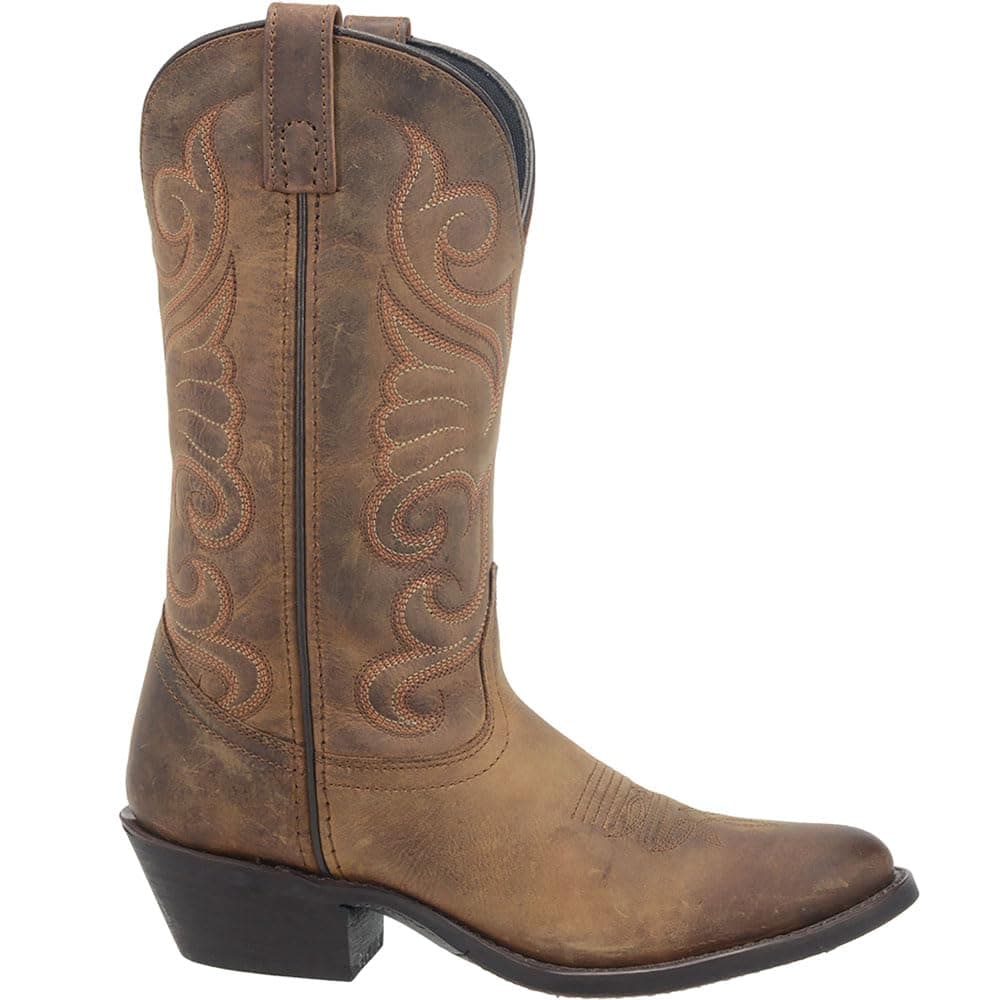 Laredo Bridget Embroidered Brown Mid Calf Casual Boots