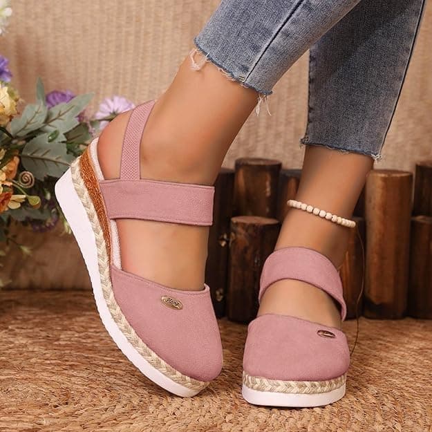 2025 Women's Comfortable Anti-Slip Espadrille Wedge Sandals with Adjustable Buckle