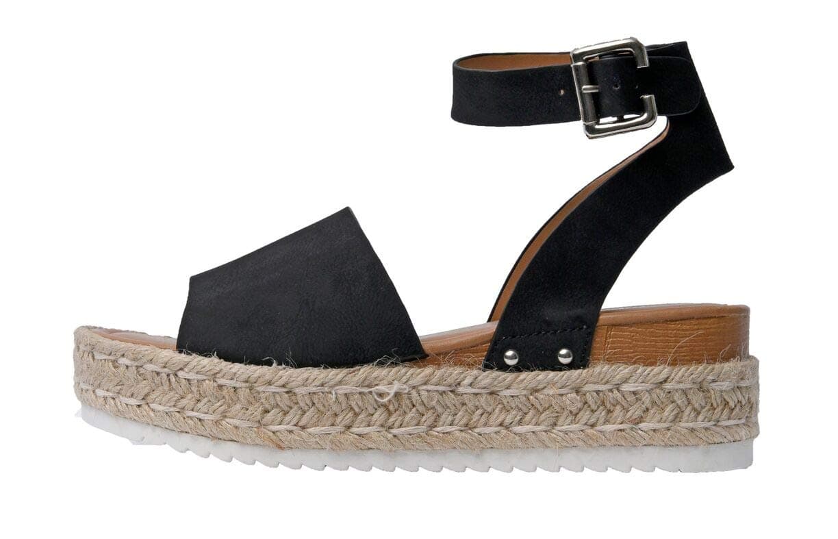 CUSHIONAIRE Women's Espadrille Flatform Open Toe Sandal