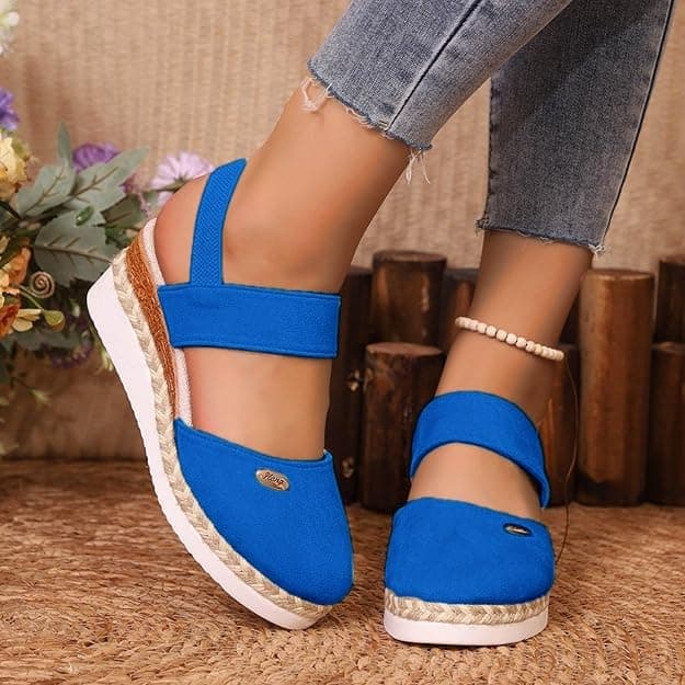 2025 Women's Comfortable Anti-Slip Espadrille Wedge Sandals with Adjustable Buckle