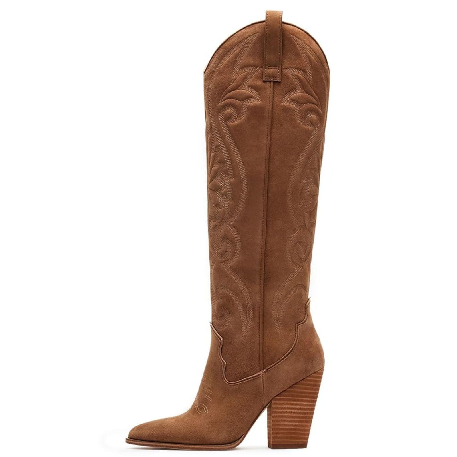 WIRALOMI Women's Embroidered Knee High Cowboy Boots