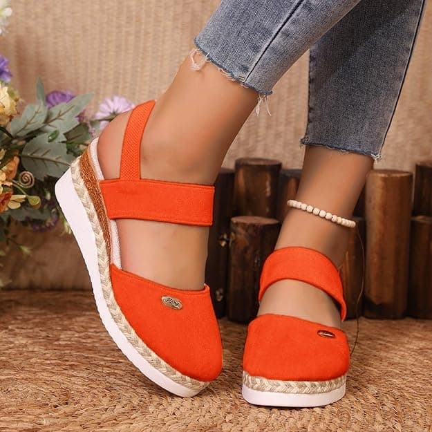 2025 Women's Comfortable Anti-Slip Espadrille Wedge Sandals with Adjustable Buckle