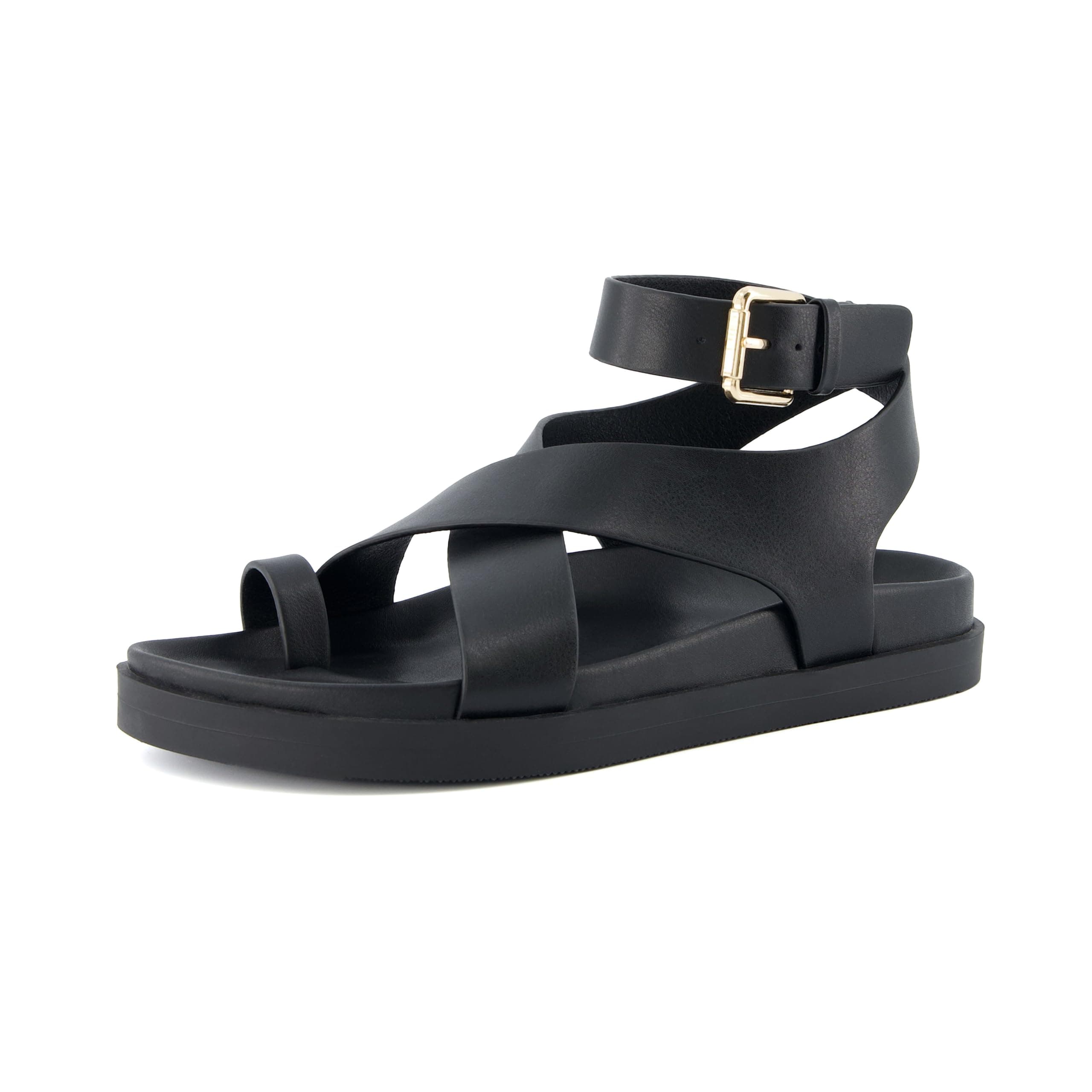 CUSHIONAIRE Women's Wide Width Ankle Wrap Sandal +Comfort