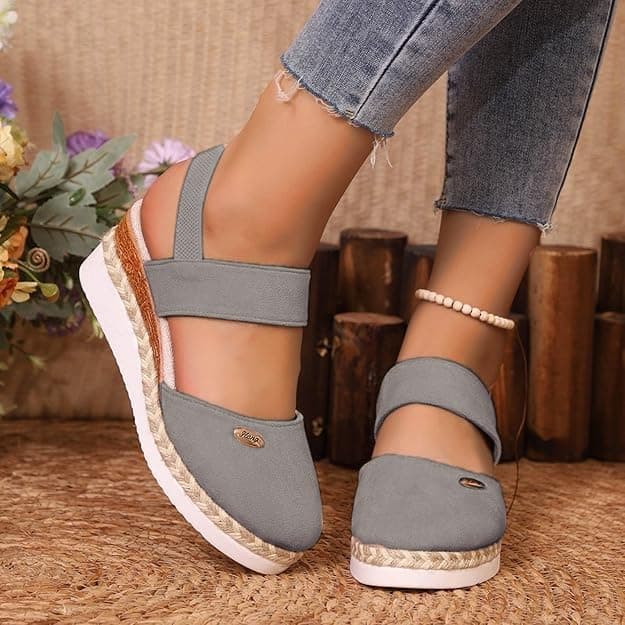 2025 Women's Comfortable Anti-Slip Espadrille Wedge Sandals with Adjustable Buckle