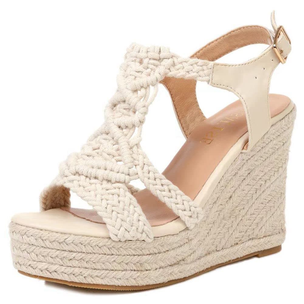 Comfortable Wedge Sandals for Women: RUSAUISE Platform Espadrilles