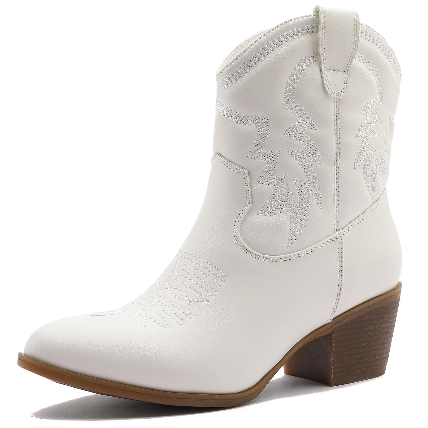 GLOBALWIN Women's Mid-Calf Western Cowboy Boots Fashion Cowgirl Low Heel