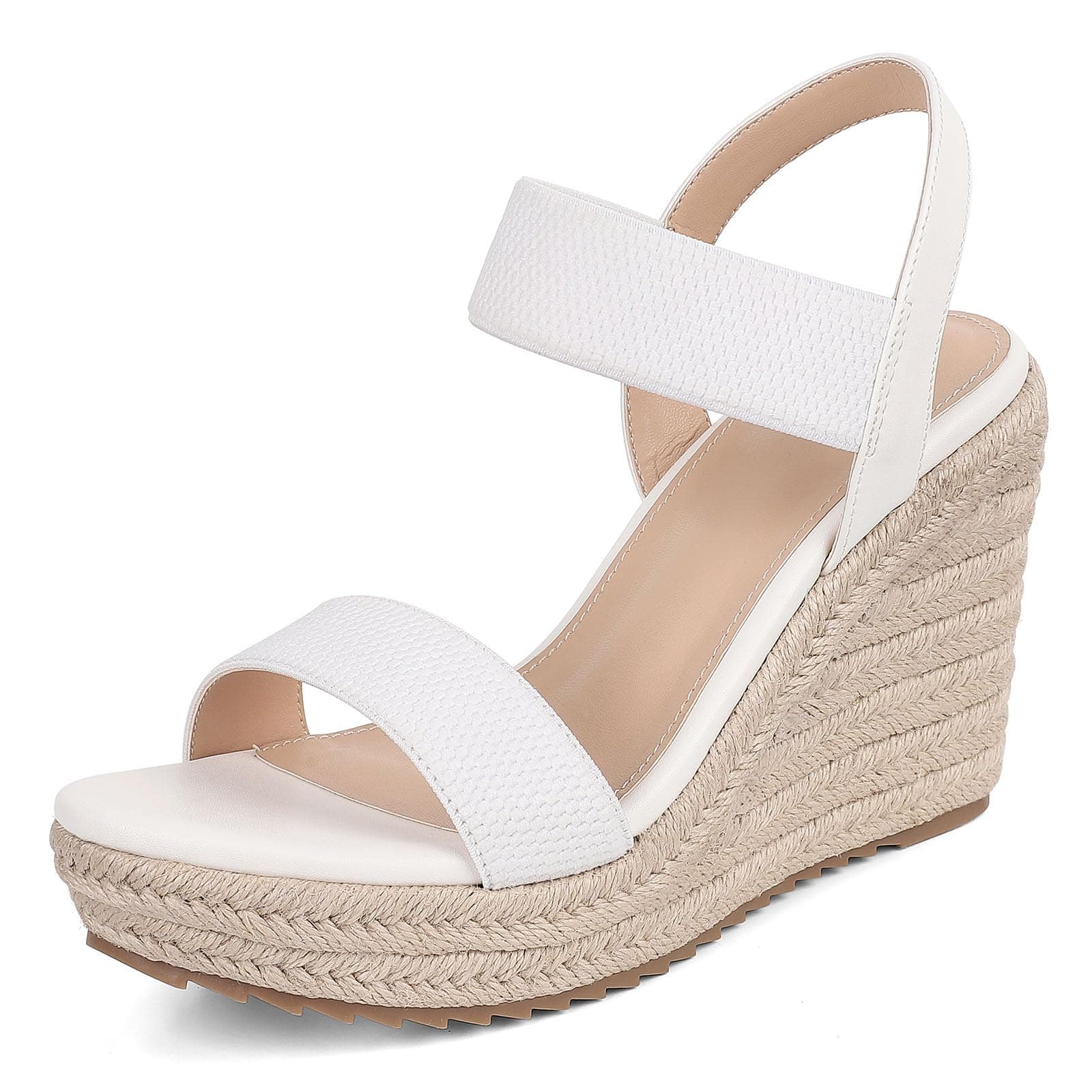 Mikarka Women's Open Toe Wedge Sandals with Elastic Ankle Strap