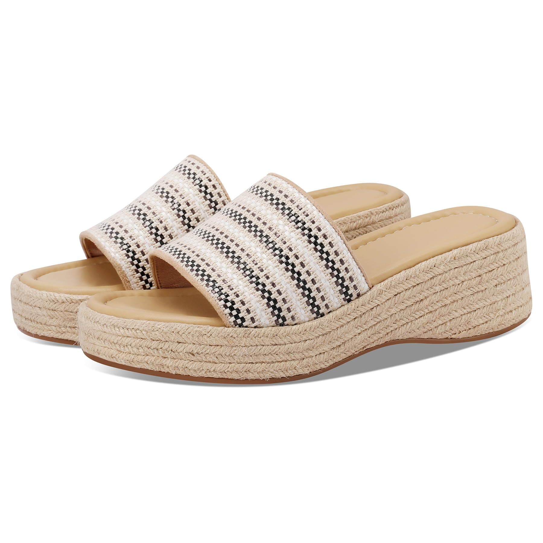 Enttgo Women's Woven Platform Wedge Sandals