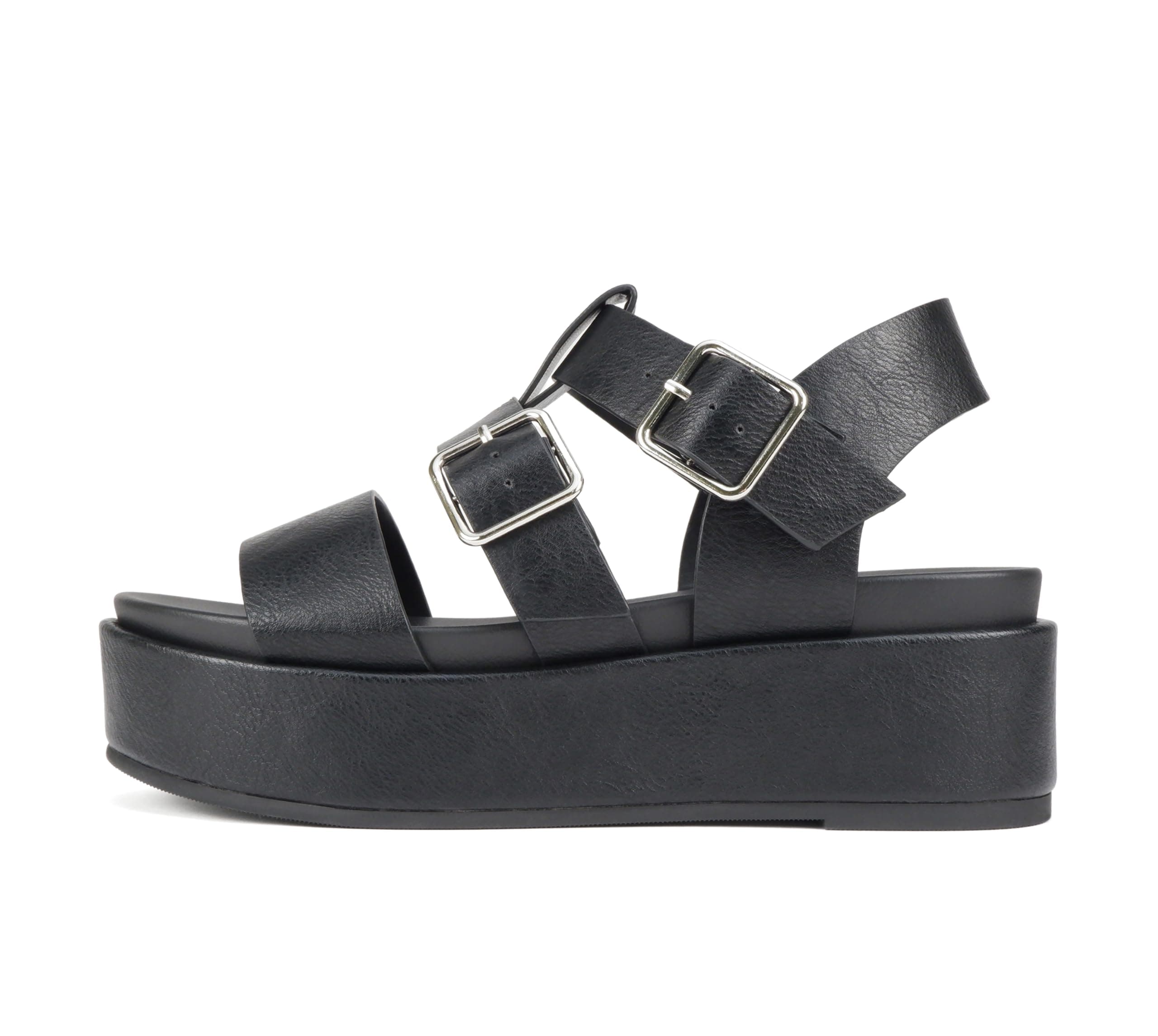 STELLAR Women's Flatform Multi Strap Open Toe Platform Wedge Sandals