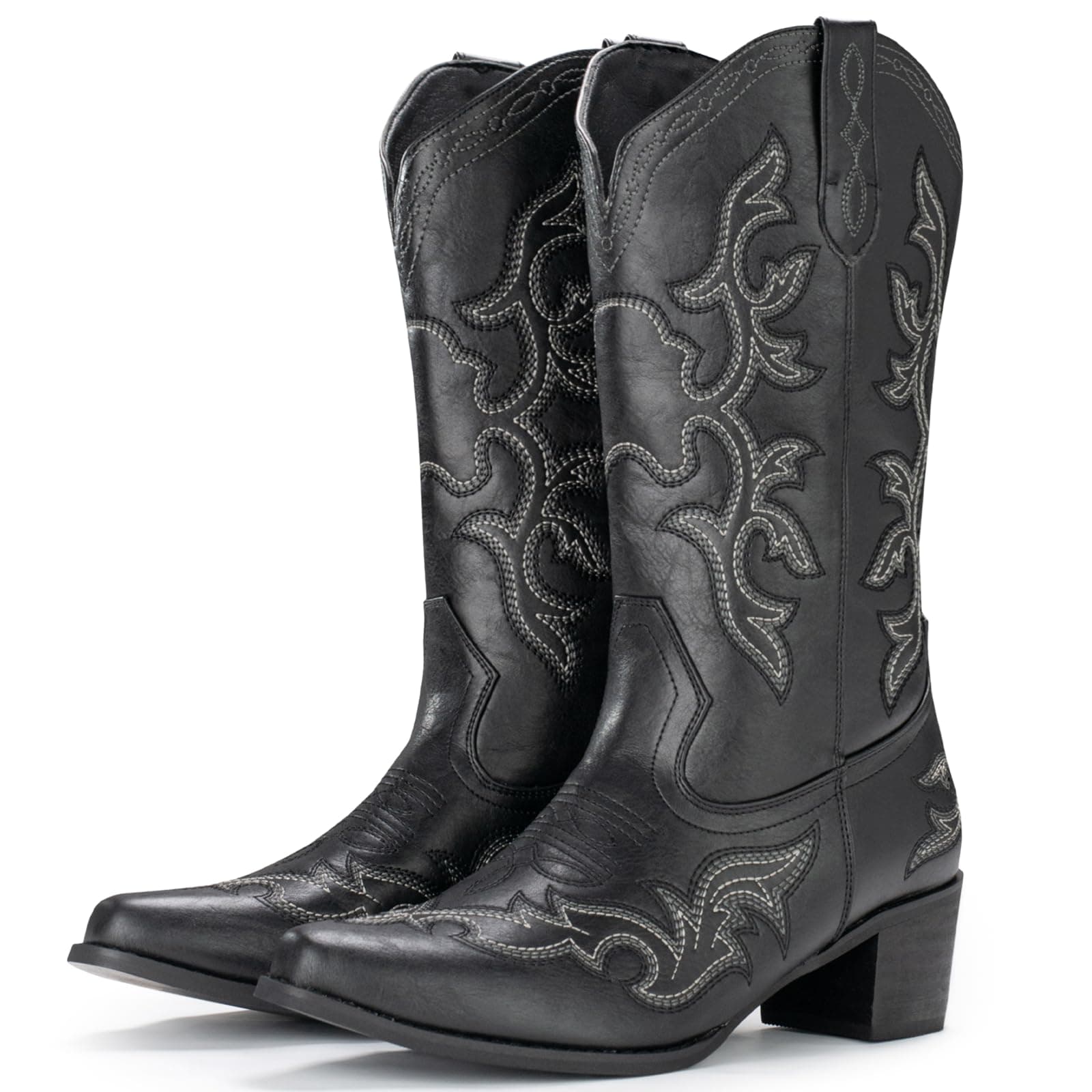 Classical Embroidered Pointy Toe Western Boots for Women