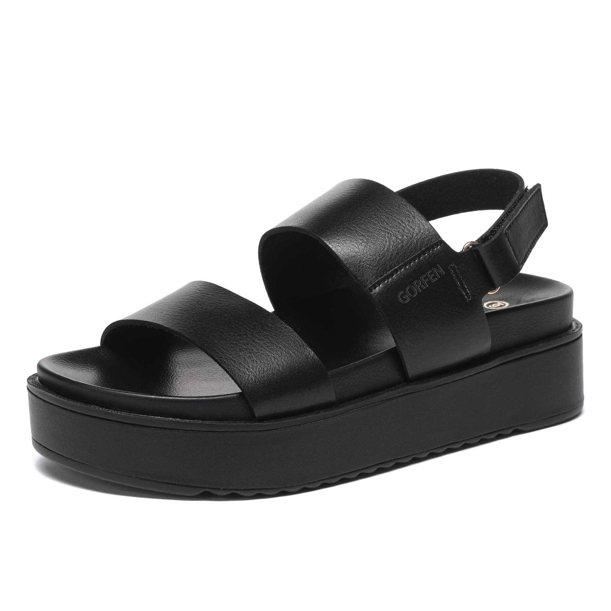 Gorfen Women's Comfortable Open Toe Platform Sandal with Adjustable Strap