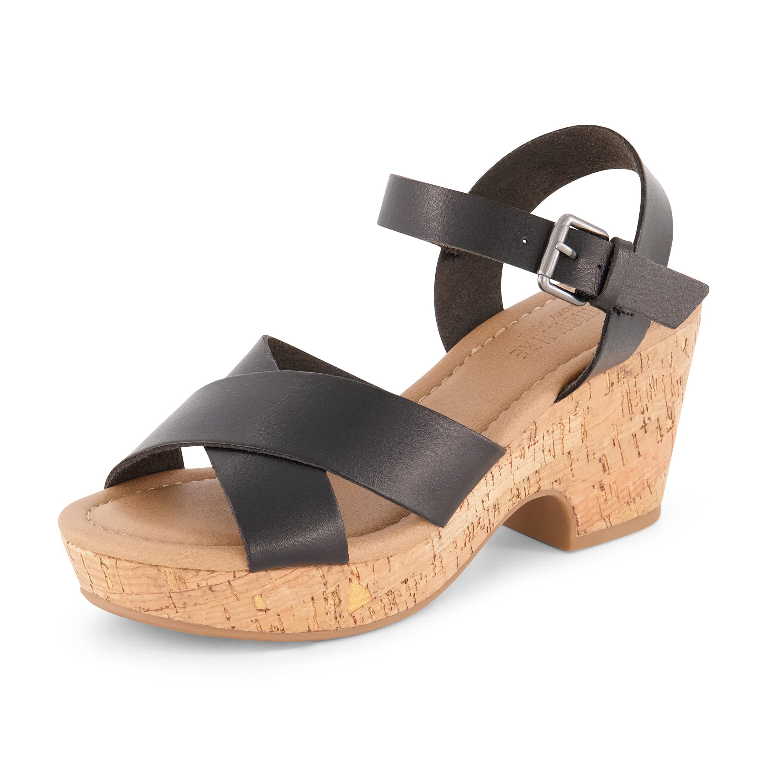 Cushionaire Women's Rosie Cork Wedge Sandal with Memory Foam