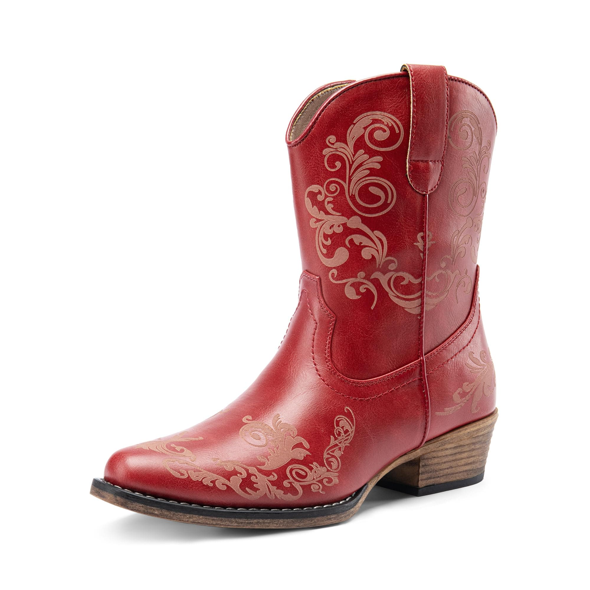 Dream Pairs Women's Western Ankle Boots - Chunky Heels, Square Toe