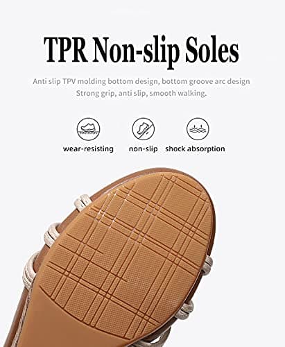 FRALOSHA Women's Comfortable Open Toe Wedge Heel Sandals