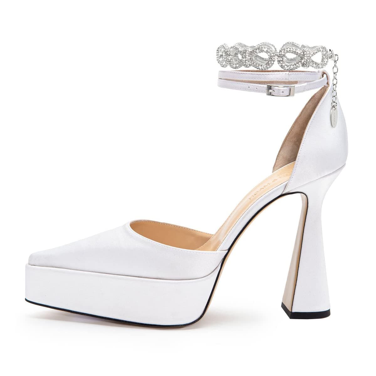 Mikarka Women's Platform Chunky Heeled Dress Shoes with Chain Ankle Strap