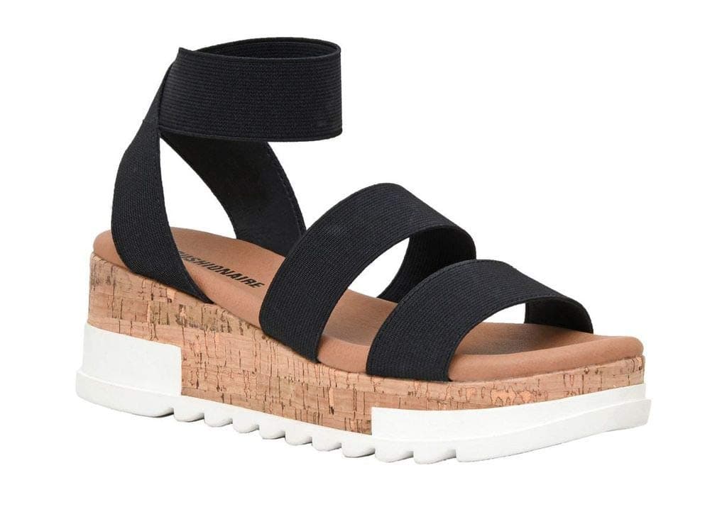 CUSHIONAIRE Women's Naomi Cork Wedge Sandal (Wide Widths Available)