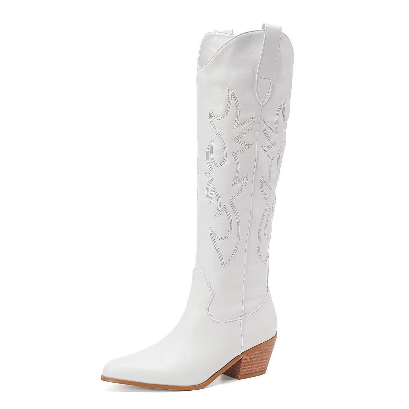 CIERWS Women's Embroidered Western Knee High Cowboy Boots