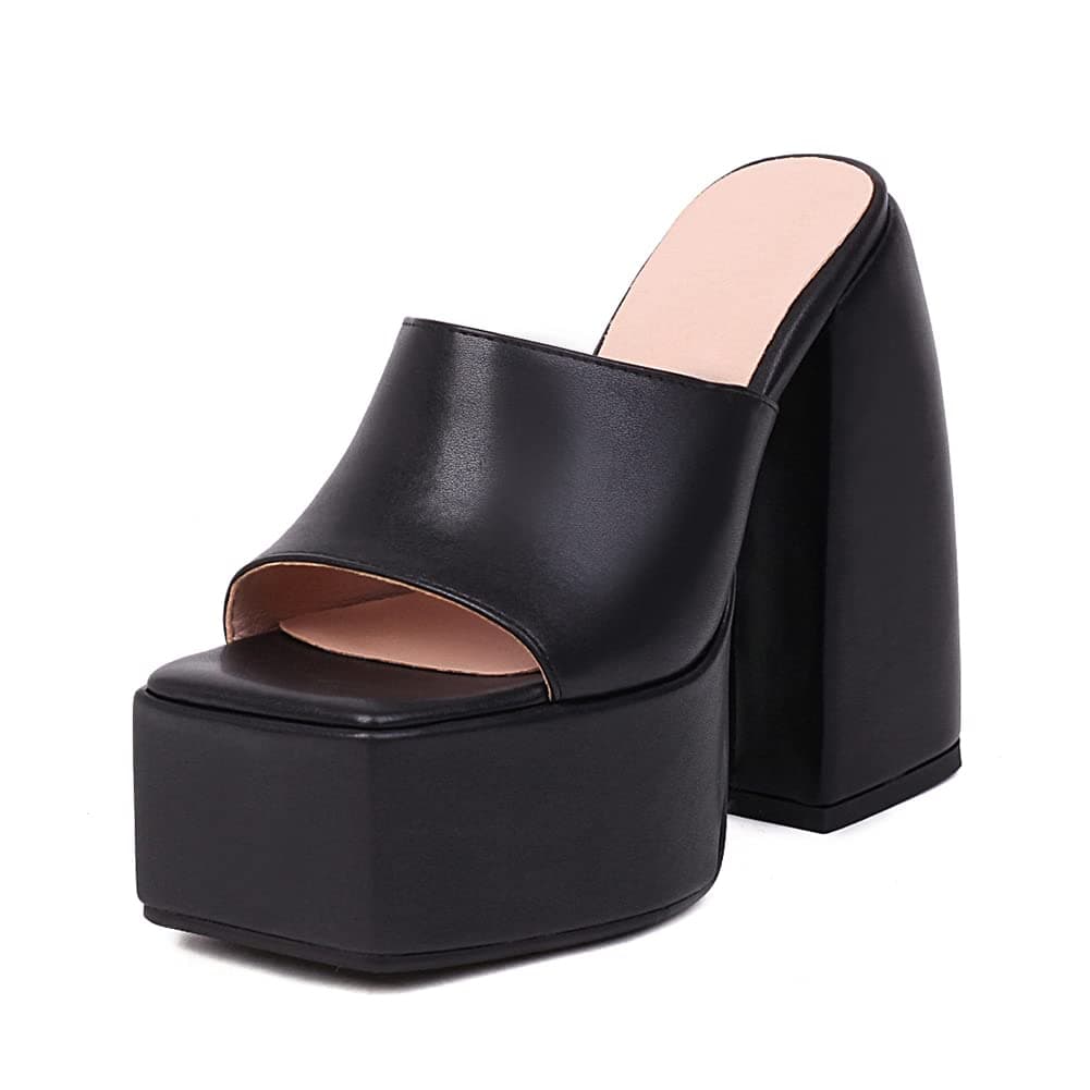 Mikarka Women's Cute Chunky Block Heeled Slip-On Sandals