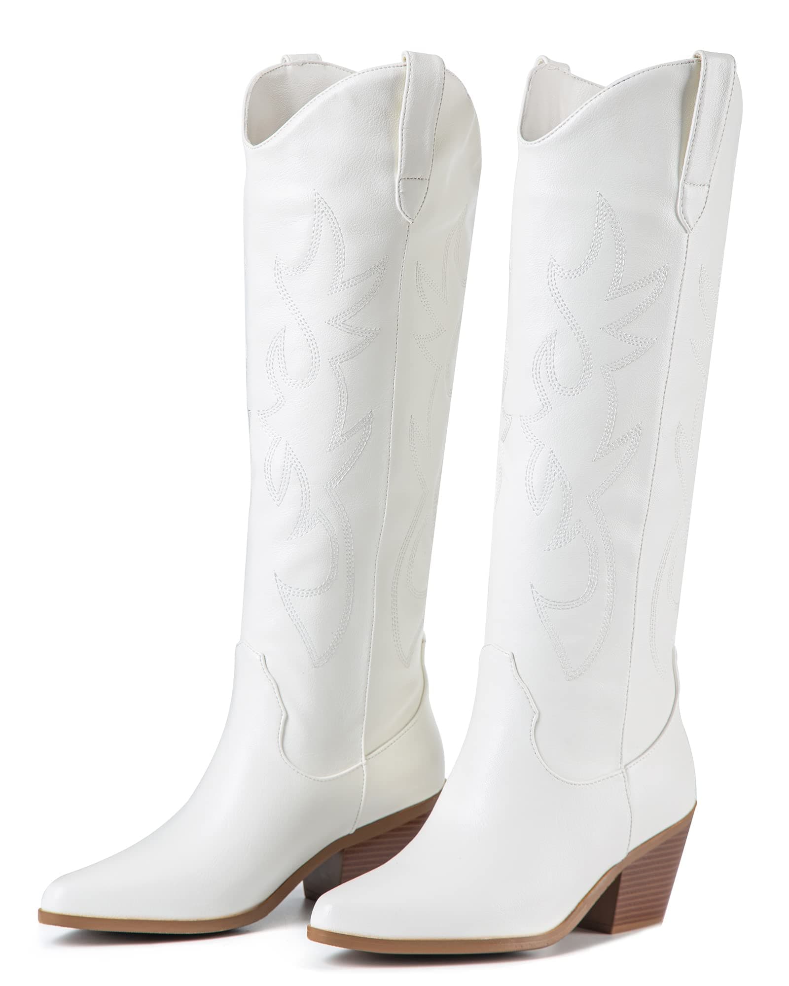 Classic Embroidered ZXHYZLZ Cowgirl Boots for Women Knee High 2" Heel