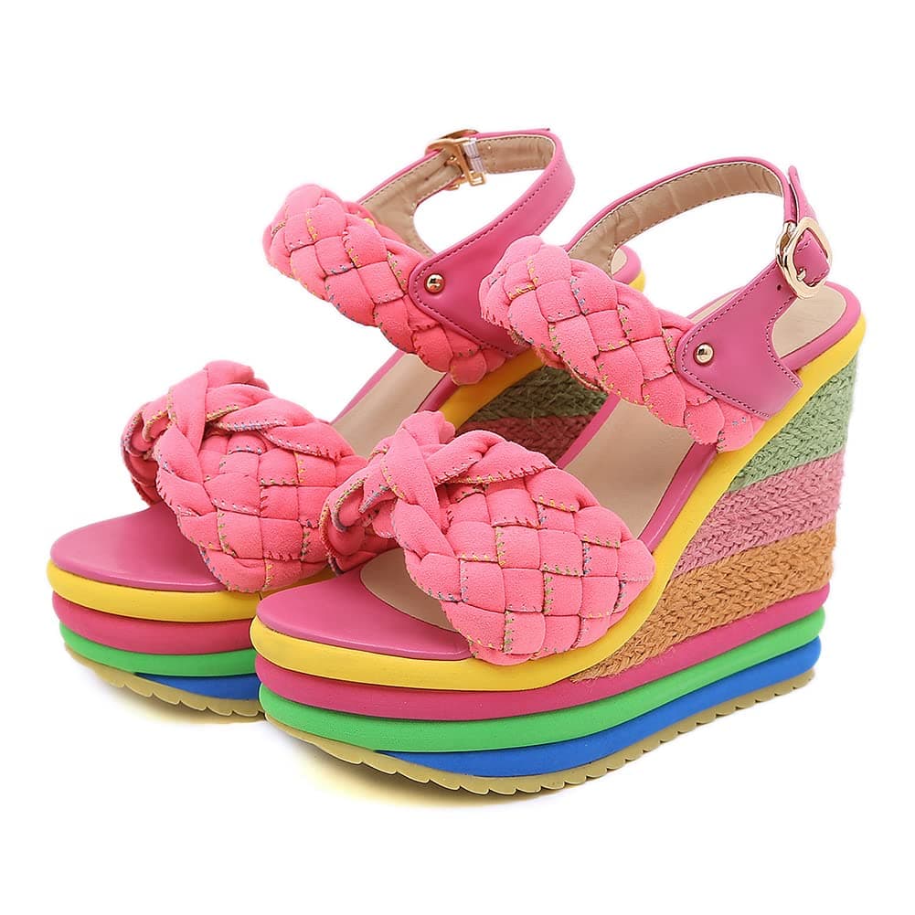 Colorful Boho Wedge Sandals for Women