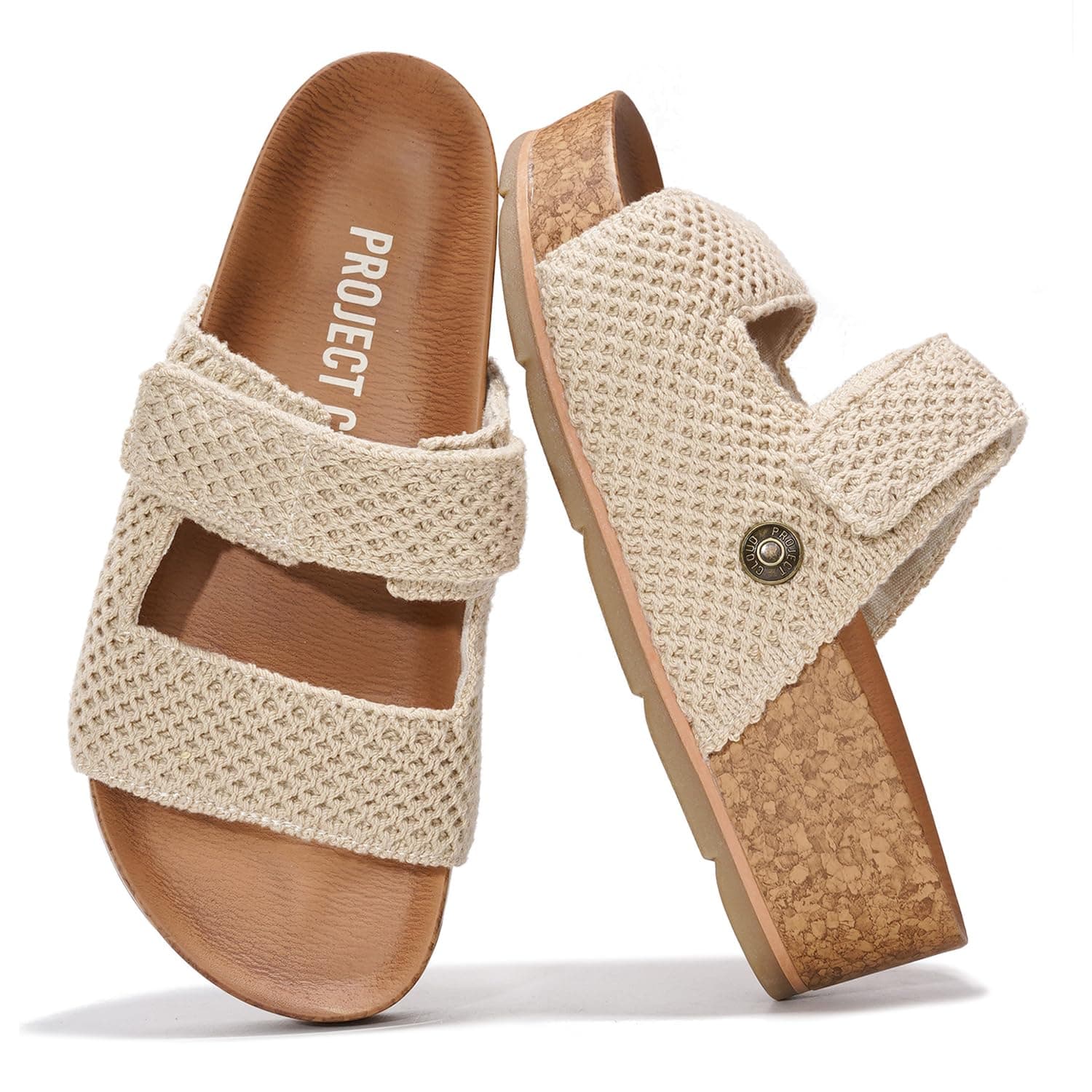 Pismo Women's Genuine Leather Summer Sandals - Comfortable Memory Foam Wedges