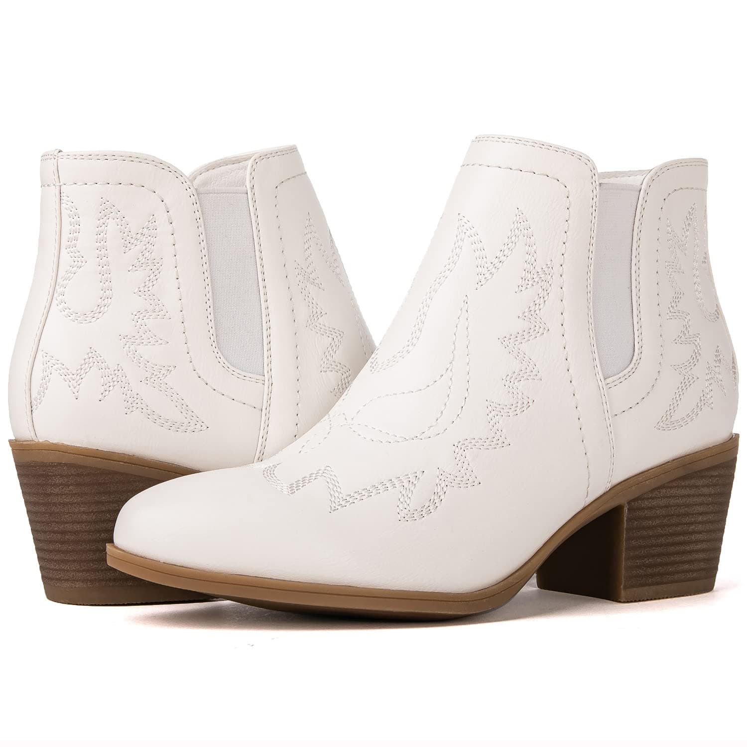 GLOBALWIN Women's Pull-On Ankle Boots Western Cowboy Cowgirl Style