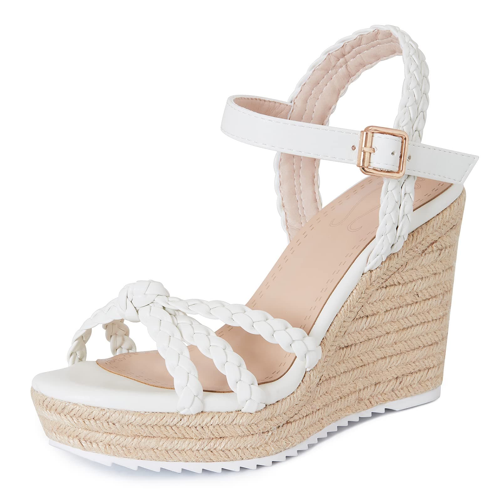 Braided Knot Wedge Espadrille Sandals for Women