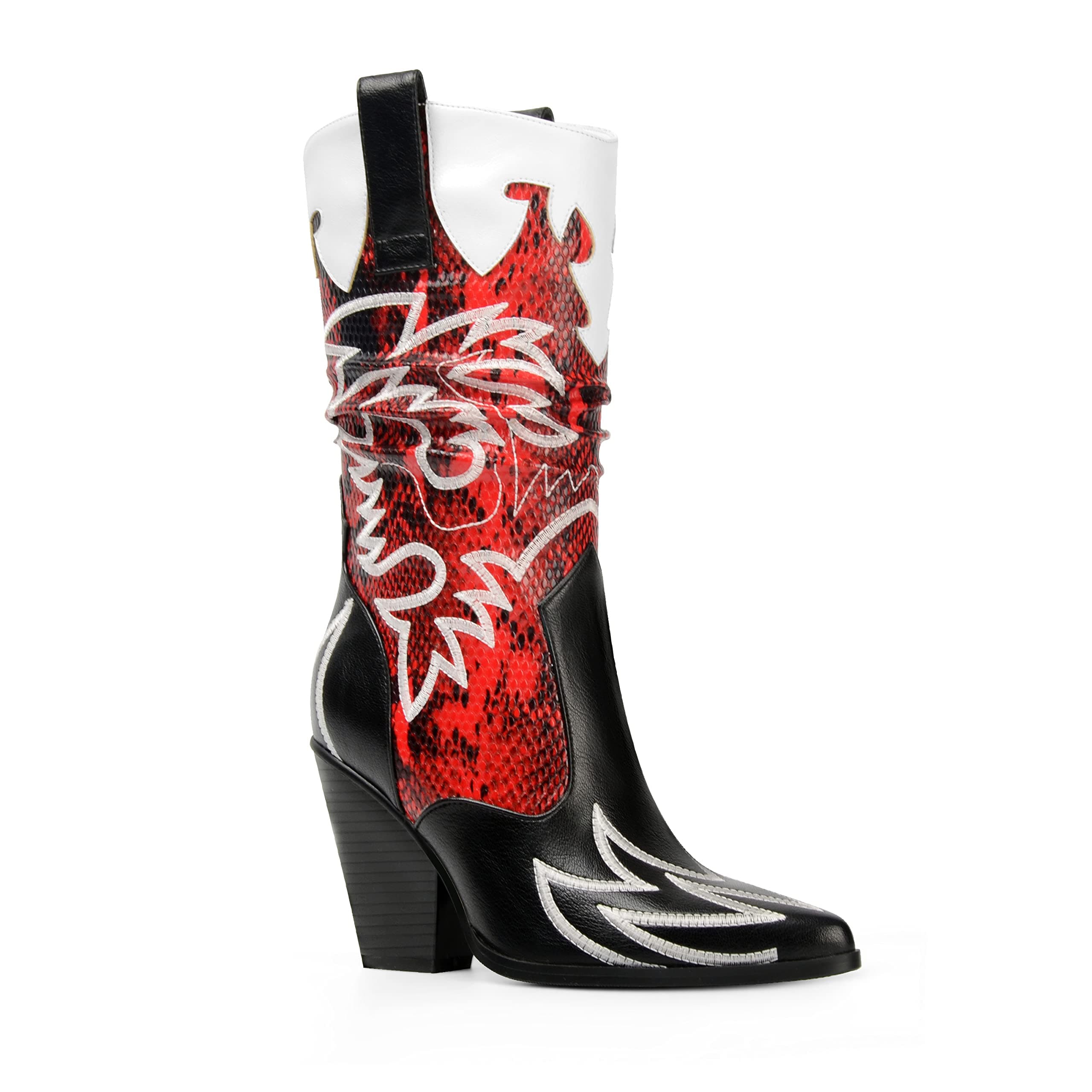 ANN CREEK Women's Contrast Mid Calf Cowboy Boots