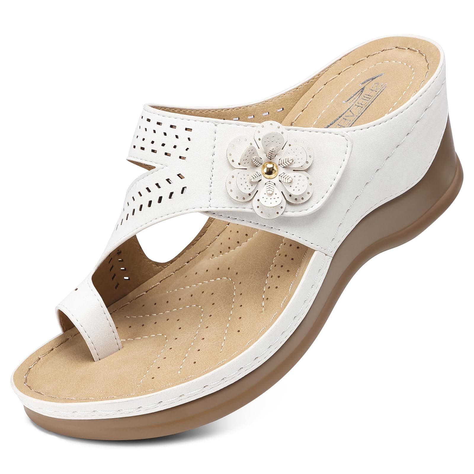 SHIBEVER Women's Comfortable Wedge Sandals - Dressy Summer Casual Low Heels