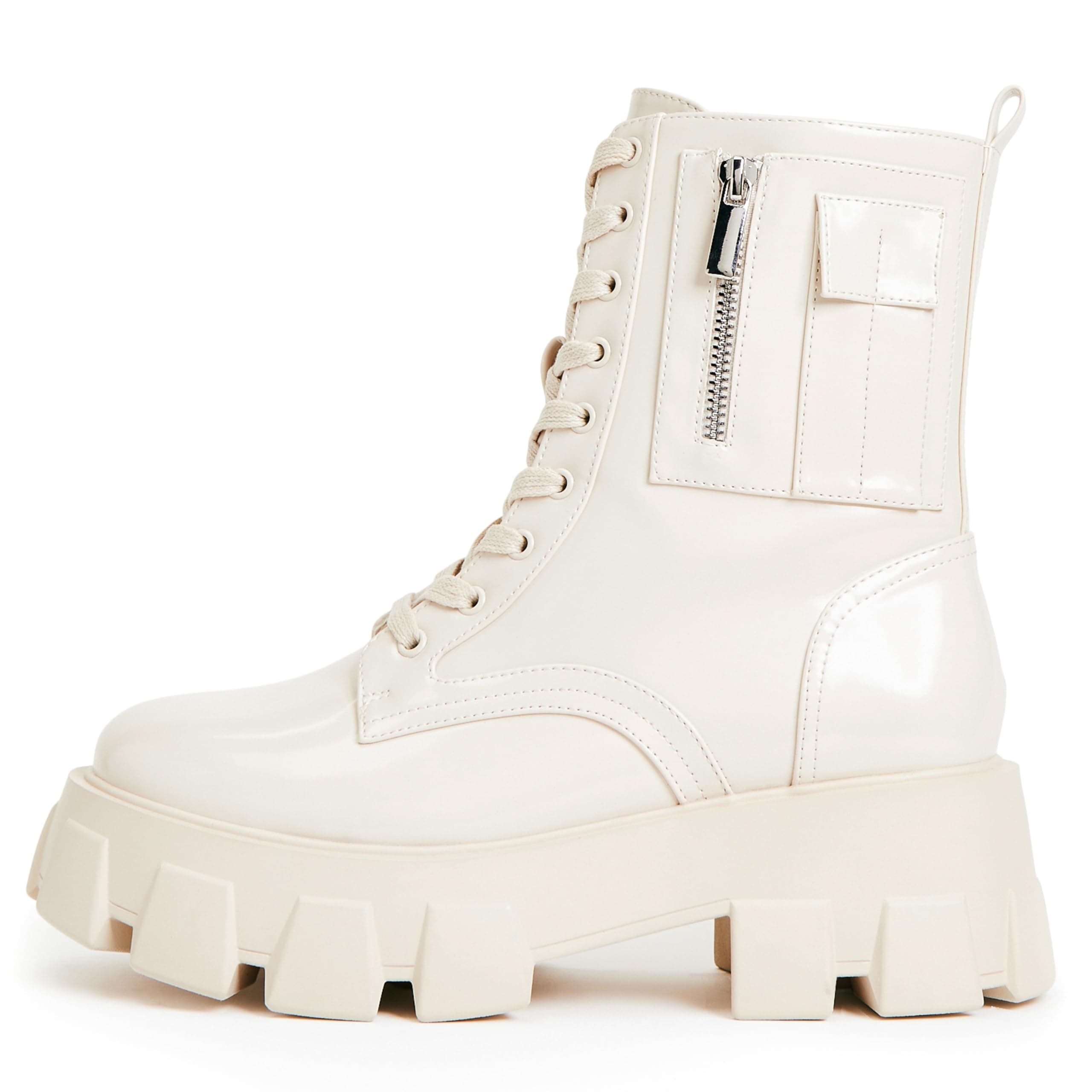 JustFab Women's Lace-Up Ankle Booties - Reverie Platform Boots