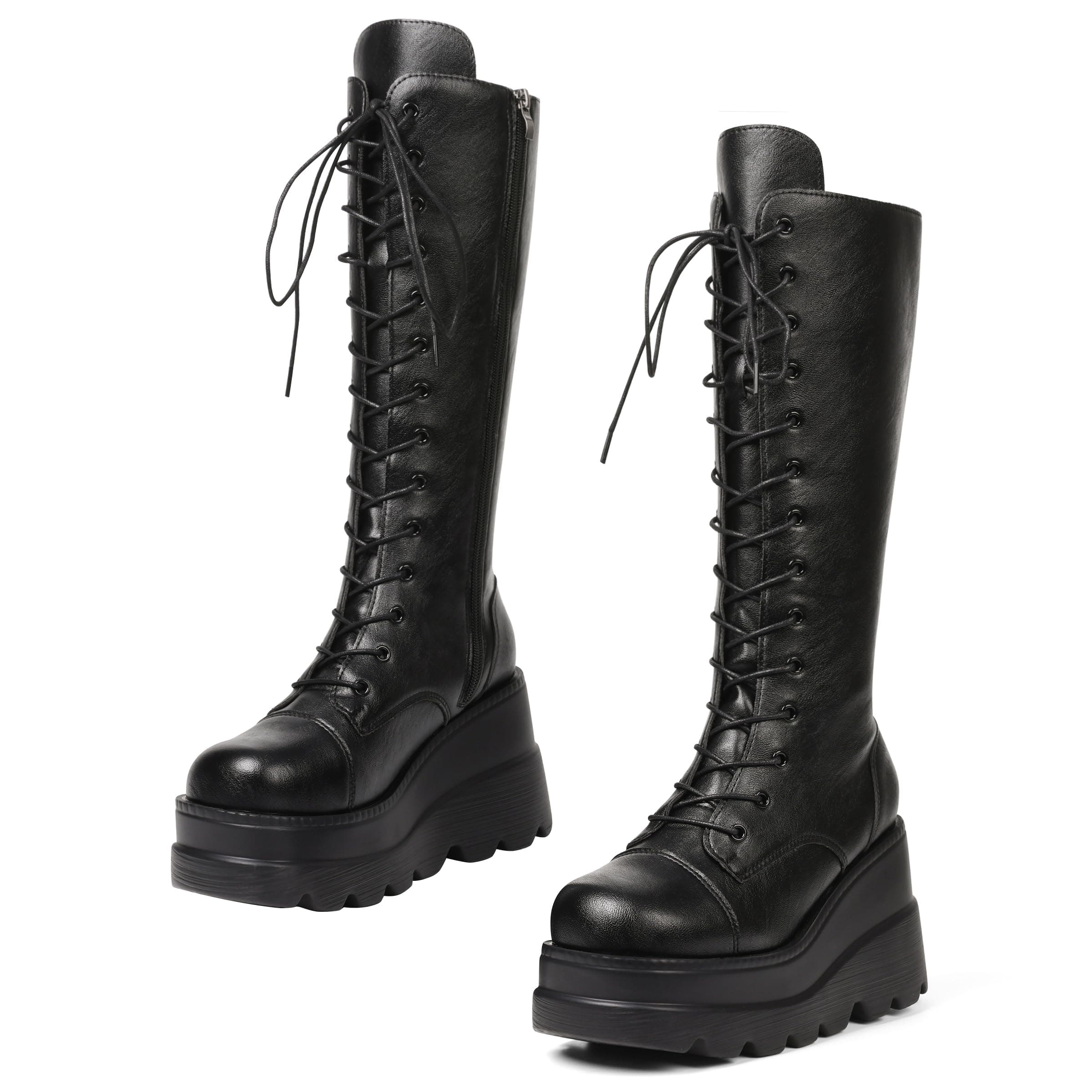 CELNEPHO Women's High Platform Mid Calf Wedges Round-Toe Side Zip Punk Combat Boots
| CELNEPHO High Heel Women's Mid Calf Wedges Round-Toe Side Zip Combat Boots for Women
| CELNEPHO Women's Chunky High Heel Mid Calf Wedges Round-Toe Side Zip Combat