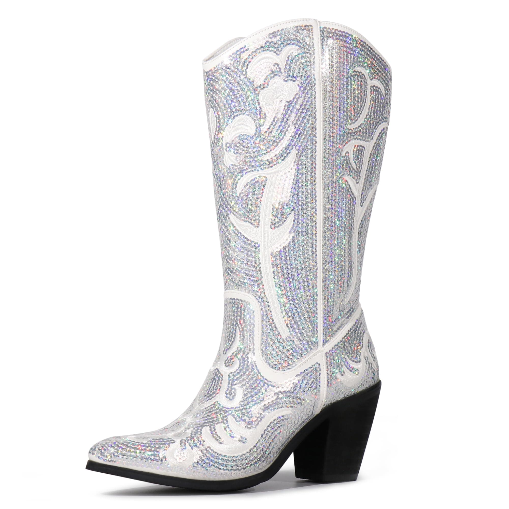Hawkwell Women's Wide Calf Zipper Cowboy Boots